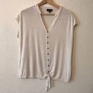 The Limited • Button down shirt • Cream/White